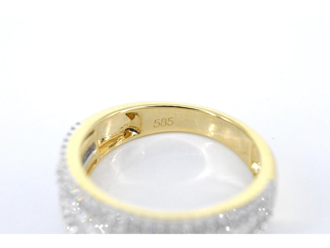 Bague 54 Bague en or avec cinq rangées de diamants 58 Facettes 2085