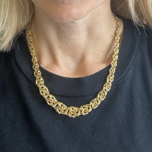 Collier Collier or jaune maille royale en chute 58 Facettes Z1351294