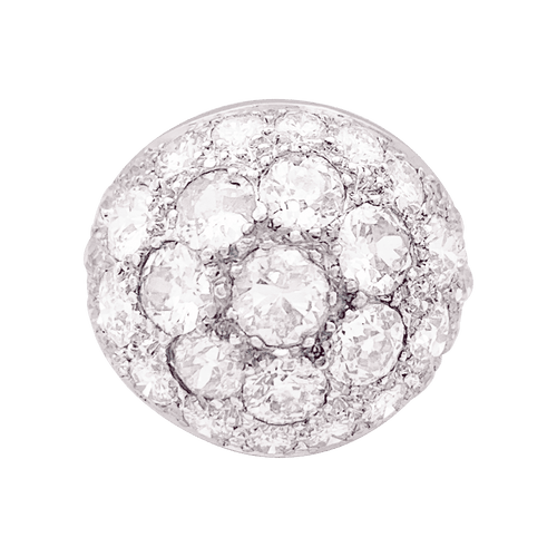 Bague 50 Bague pavage or blanc, diamants. 58 Facettes 34033