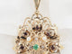 Pendentif Broche pendentif en or jaune, emeraude et perles de culture 58 Facettes 33147