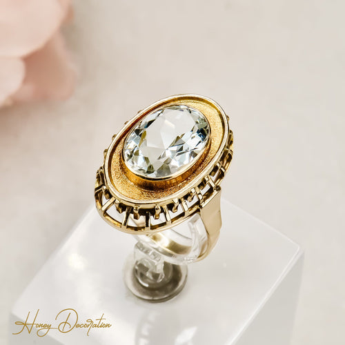 Bezaubernder Vintage-Ring mit Aquamarin in edler Fassung