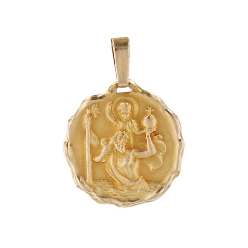 Antique Saint Christopher medal pendant signed Contaux 58 Facettes CVP126