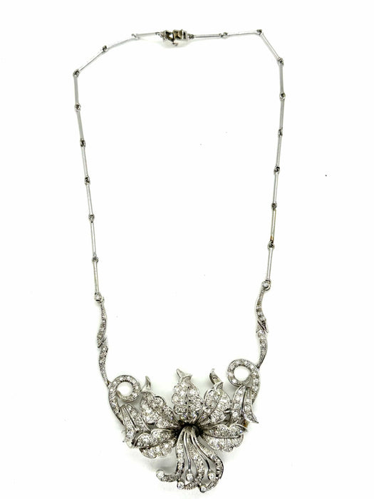 Collier Exceptionnel collier en or forme florale diamants 58 Facettes