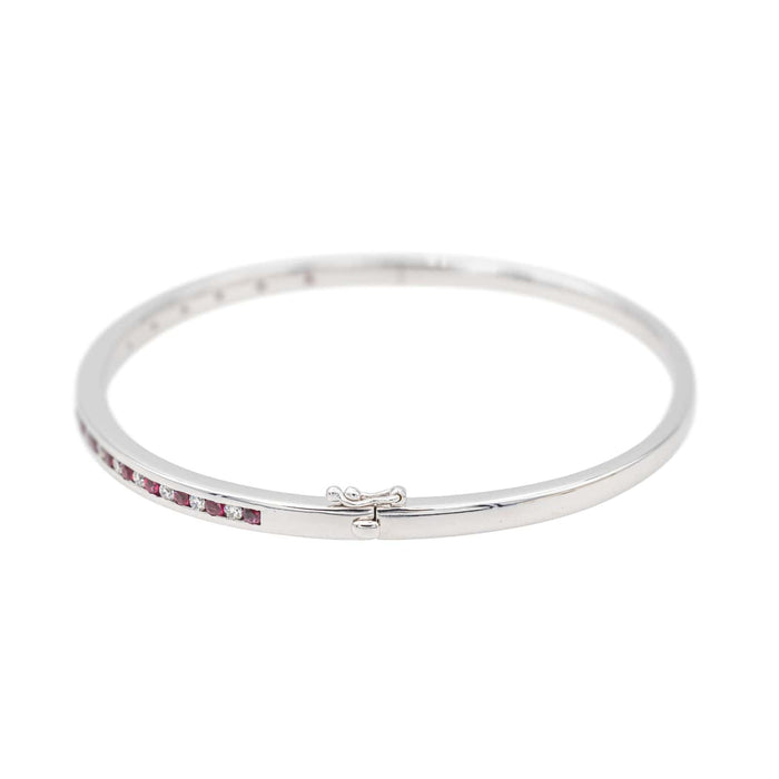 Bracelet Bracelet Jonc Or blanc Rubis 58 Facettes 3350860CN