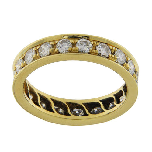 Bague 54.5 Bague d'éternité en or jaune avec diamants 58 Facettes G3697