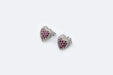 Boucles d'oreilles Boucles d'oreilles coeur en or blanc avec rubis et diamants 58 Facettes orc226