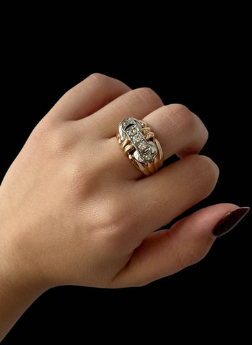 Bague Anello a Fascia con Diamanti in Stile Art Déco 58 Facettes