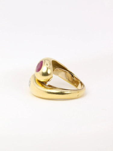 Bague 52 Bague vintage serpent en or, rubis et diamants 58 Facettes J37