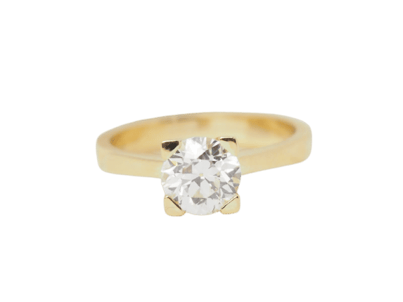 Bague 55 Bague solitaire en or jaune et diamant 1.40ct 58 Facettes 31380/31535