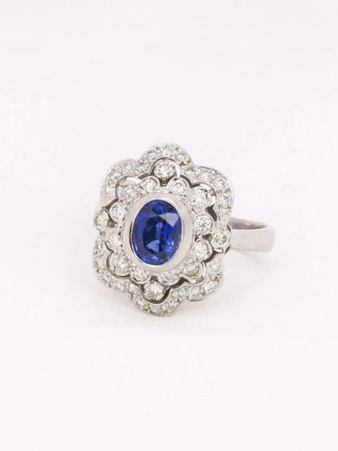 Bague 60 Bague Art Déco saphir diamants 58 Facettes J605