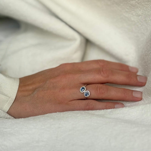 Bague 53 Bague Toi & Moi saphirs 58 Facettes INV071