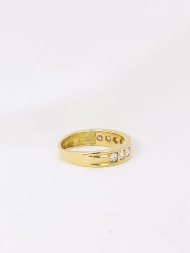 Bague 51 Demi-Alliance américaine en or blanc et diamants 0,45 ct 58 Facettes J77