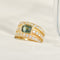 Bague 53 Bague luxueuse en or jaune avec diamants et tourmaline 58 Facettes 2403