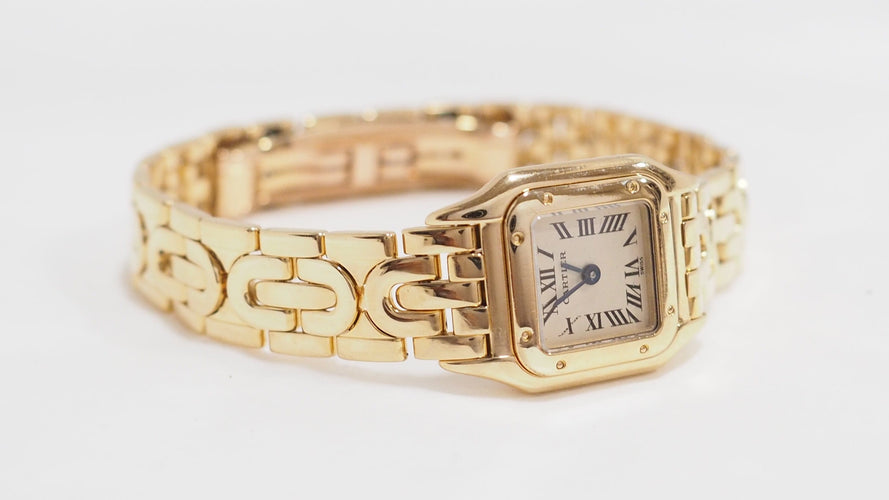 Montre Montre Mini Panthère de Cartier en or jaune 58 Facettes 32737