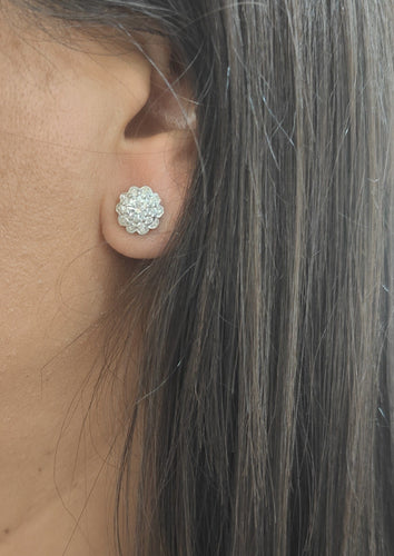 Boucles d'oreilles Puces d'oreilles en or blanc et diamants 58 Facettes 33522