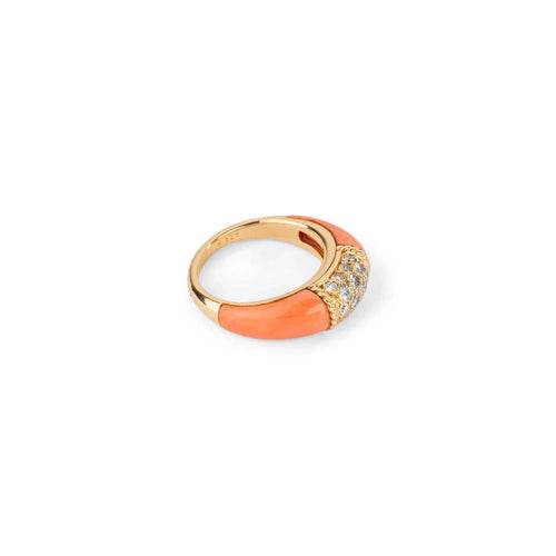 Bague Van Cleef & Arpels, collection Philippine en or jaune et corail