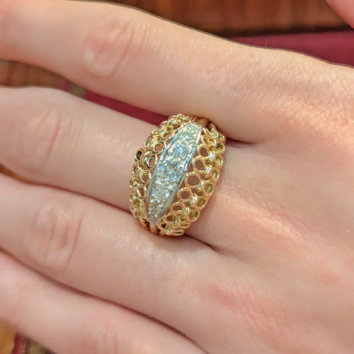 Bague 62 Bague Dôme en or jaune  et diamant 58 Facettes 33373