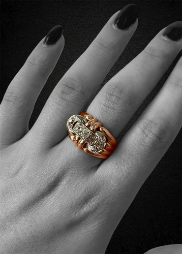 Bague Anello a Fascia con Diamanti in Stile Art Déco 58 Facettes