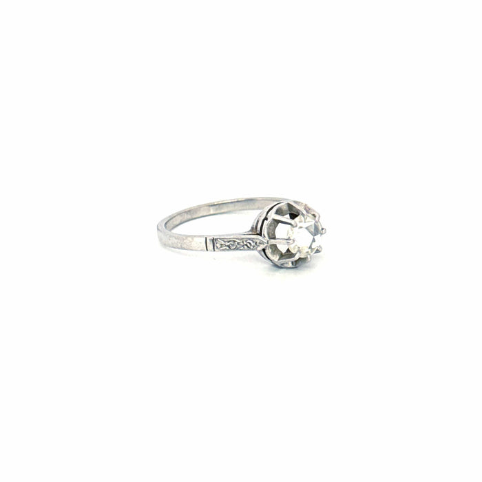 Bague 56 Solitaire Or Blanc Diamant 58 Facettes 101-GS260345