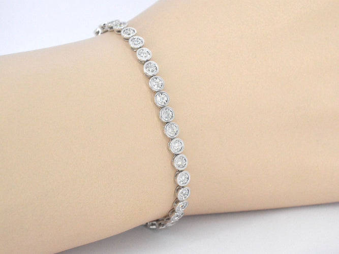 Bracelet Bracelet en or blanc serti de diamants 58 Facettes 2171