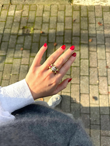 Diamond Tank ring circa 1940 58 Facettes