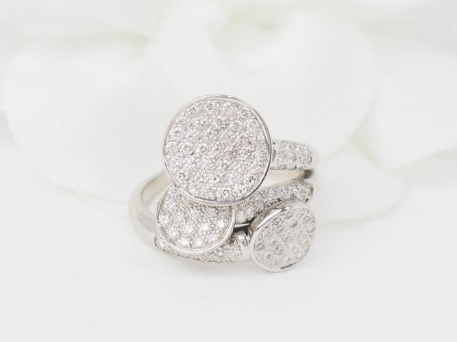 Bague 55 Bague en or blanc et diamants 58 Facettes 33085