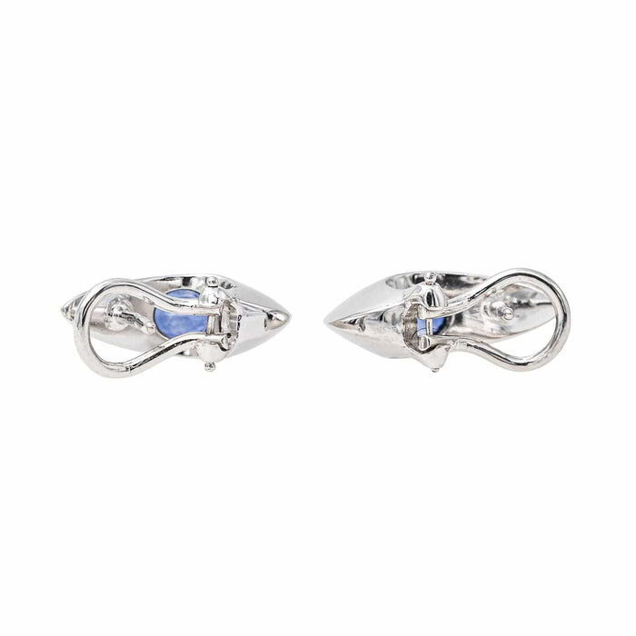 Boucles d'oreilles Boucles d'oreilles Or blanc Saphir 58 Facettes 3230379CN