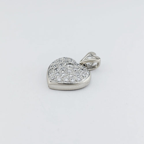 Pendentif Coeurs en or blanc et diamants