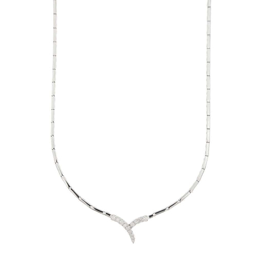 Collier Collier Or blanc Diamants 58 Facettes 32630