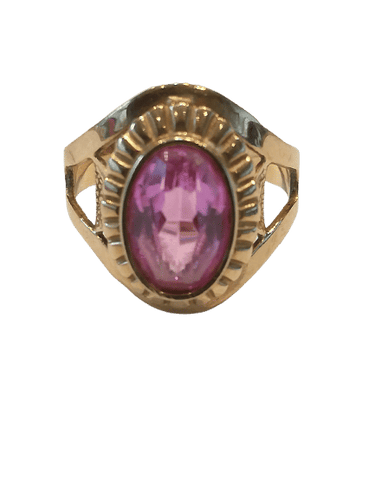 Bague 58 Bague vintage Soviétique Or Jaune Pierre Rose 58 Facettes