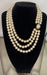 Collier Superbe Collier 3 rangs de perles blanches fermoir or 58 Facettes