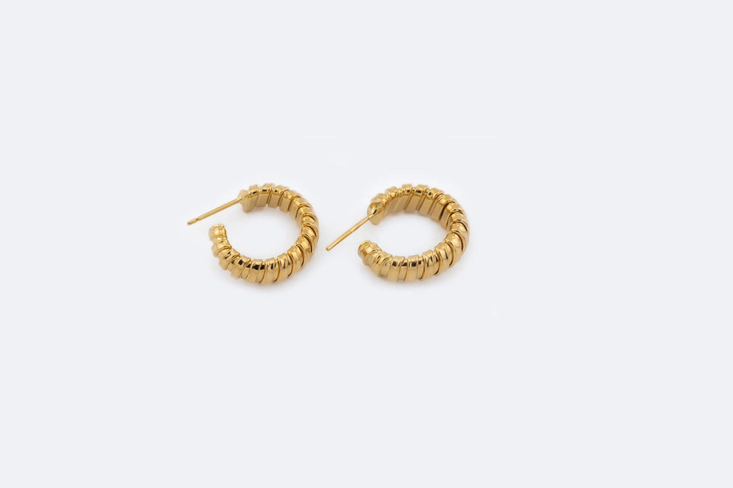 Boucles d'oreilles tube à gaz en or jaune