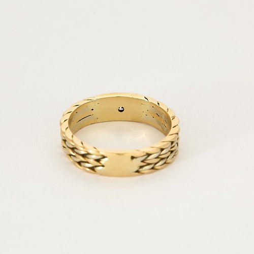 Bague 64 Alliance or jaune et gris et diamant 58 Facettes BIA09632