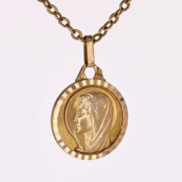 Pendentif Petite médaille Vierge Marie or jaune 58 Facettes CVP125