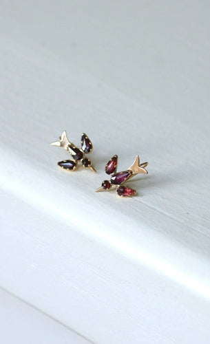 Boucles d'oreilles Dormeuses colombes grenats de Perpignan 58 Facettes