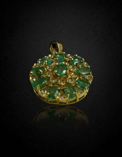 Ciondolo Smeraldi e Diamanti 58 Facettes