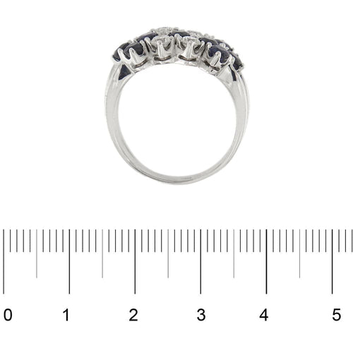 Bague 56 Bague 3 rangs diamants et saphirs 58 Facettes 30225