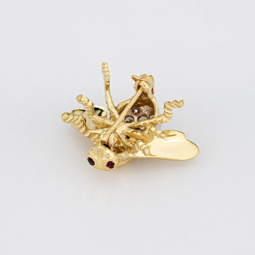 Broche Broche abeille vintage en or jaune et diamants 58 Facettes G12110