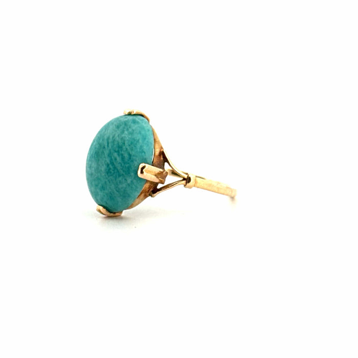 Bague 54 Bague Cabochon Or Jaune & Amazonite 58 Facettes 57-GS36179