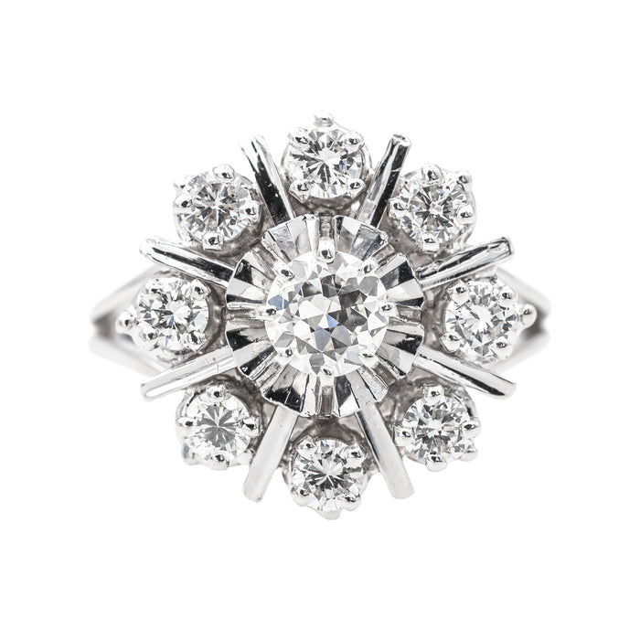 Bague Marguerite Or blanc Diamant