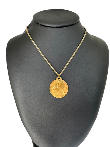 Pendentif Médaille or jaune de René Cliquet Grands-Ducs et Grandes-Duchesses de Luxembourg 58 Facettes