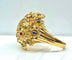 Bague 53 Bague - Bague multifleurs en or jaune et saphirs, rubis, diamants 58 Facettes AB671