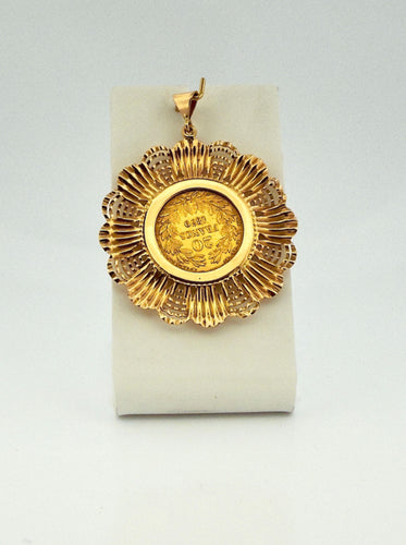 Pendentif Pendentif vintage or 18 carats et pièce de 20 Francs Napoléon 58 Facettes