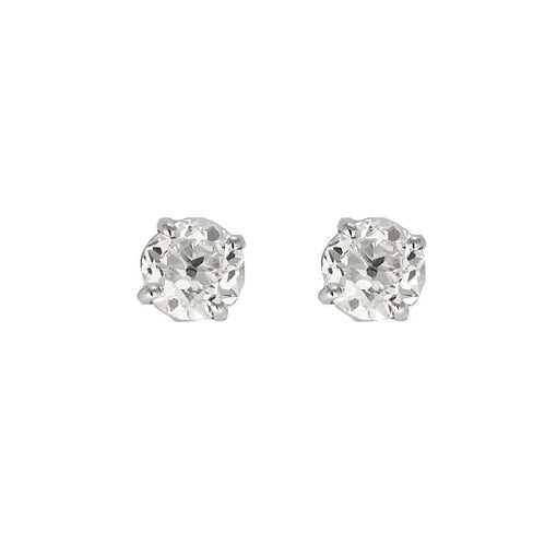 Boucles d'oreilles Puces d'oreilles or blanc et diamant 58 Facettes LF18