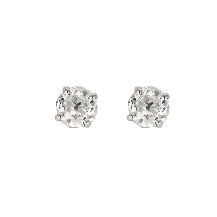 Puces d'oreilles or blanc et diamant 58 Facettes LF18