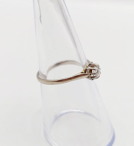 Bague 51 Bague solitaire art deco or blanc 18k diamant taille ancienne 58 Facettes A05998