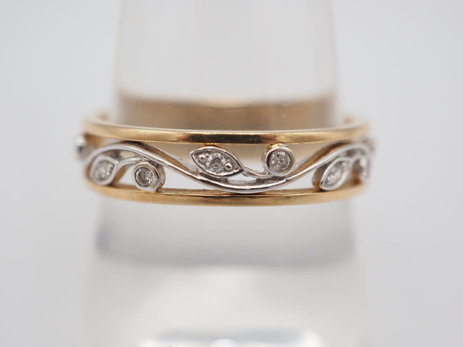 Bague 54 Bague or jaune diamant floral 58 Facettes