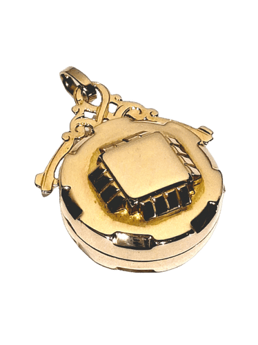 Pendentif Médaillon Photo Art Déco or rose 58 Facettes