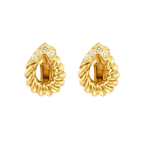 Boucles d'oreilles Boucles d'oreilles or jaune et diamants 58 Facettes FON1942