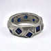 Ring 52 Alliance set with sapphires in white gold 58 Facettes 7613A